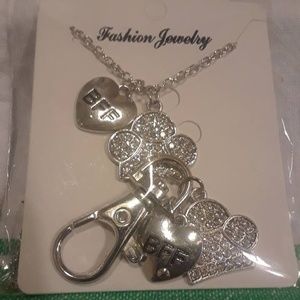 Bff Dog Necklace/Charm Set New!